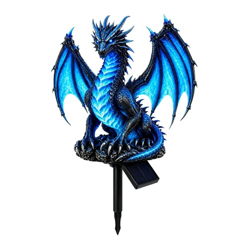 Solar dragon garden stake - dragon,