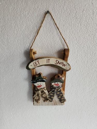 Wooden handmade let - it, snow"