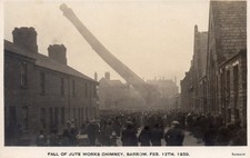 BARROW. FALL OF JUTE WORKS CHIMNEY 1930 BY SANKEY