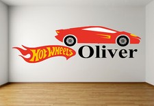#004 Hot Wheels Wall Stickers Sticker Decal Transfers Kids Bedroom Room Car Cars
