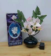 Vintage 1990s Premier Fibre Optic Light Changing Flower & Butterfly Lamp -TESTED