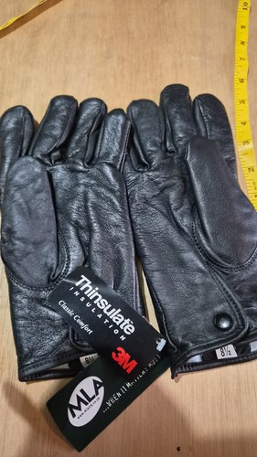 Men black leather - black, gloves