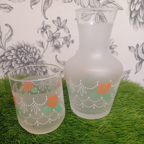 Vintage frosted glass - frosted, rose