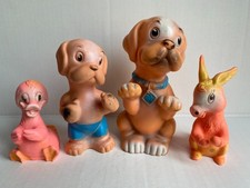 4x vintage retro rubber