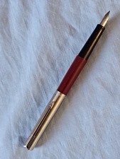 Vintage PARKER 15 FOUNTAIN PEN Burgandy Red  For Parts Good Cap & Nib Assembly