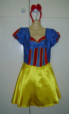LADIES SNOW WHITE PRINCESS FAIRY TALE FANCY DRESS COSTUME SIZE M 10-14 NEW