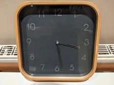 Ikea Wall Clock Piro Johanna Jelinek Birch Bentwood Square Hands & Numbers