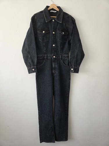 Zara black denim overralls - zara,