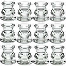 Glass Candle Sticks Holder, PChero Pack of 12 Taper Candle Stand Candlestick ...