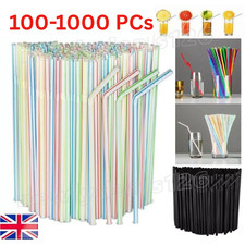 Multicolor Straws Flexible Plastic Bendy Colorful Drinking Straw Birthday Party.