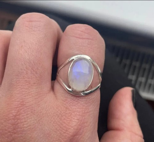Rainbow moonstone ring - rainbow,