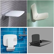 Wall Mounted Bathroom Fold up Shower Seat | holds upto 160KG Four Designs UK