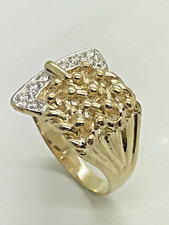 9ct Yellow Gold 4 Row Solid CZ