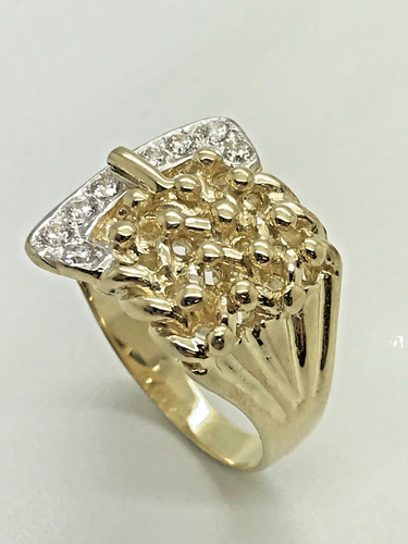 9ct yellow gold row solid - yellow, cz