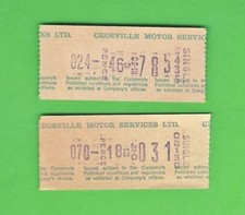 Crosville Motor Services - 2 x Setright Bus Tickets - 24p & 70p - c.1970s/80s