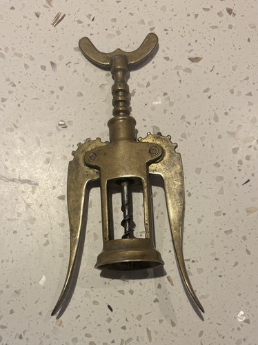 Vintage brass corkscrew - brass,