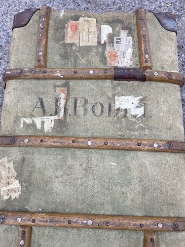 Antique canvas and wood - and,