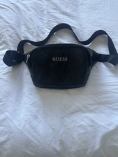 GUESS Men’s Black Crossbody Bag / Bum Bag – Logo Camera Bag – New Without Tags