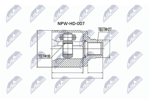 Front axle left joint kit - axle,