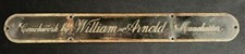 WILLIAM ARNOLD MOTOR CAR SUPPLIERS SILL STRIP DOOR GUARD BADGE EMBLEM INSIGNIA