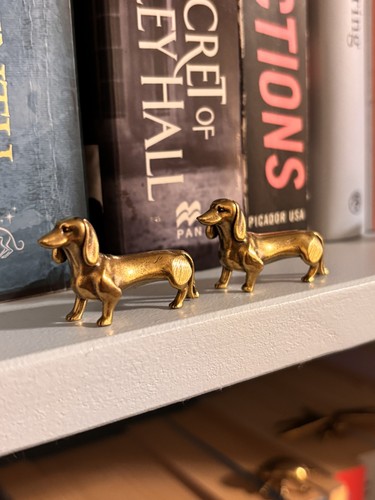 Brass dachshund figurine - figurine, (2)