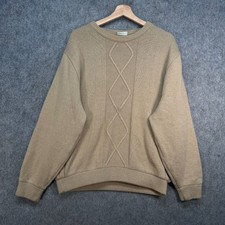 Oscar Jacobson Jumper Mens M Beige Wool Blend WPS Windproof Inner Golf Outdoor