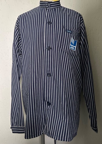 1950s blue striped - blue, collarless