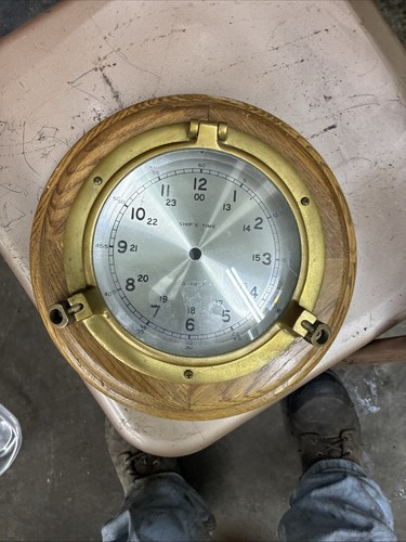 Ship brass clock - ship,