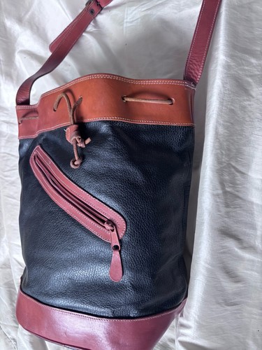Vintage leather bucket - vintage,