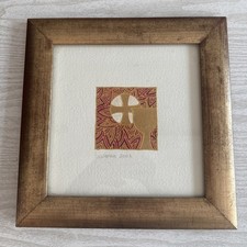 ORIGINAL painting Communion chalice  - signed framed Christian Church Religious