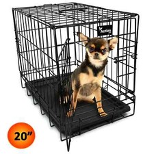 Dog Cage Pet Puppy Metal Training Crate Carrier Black S M L XL XXL sizes