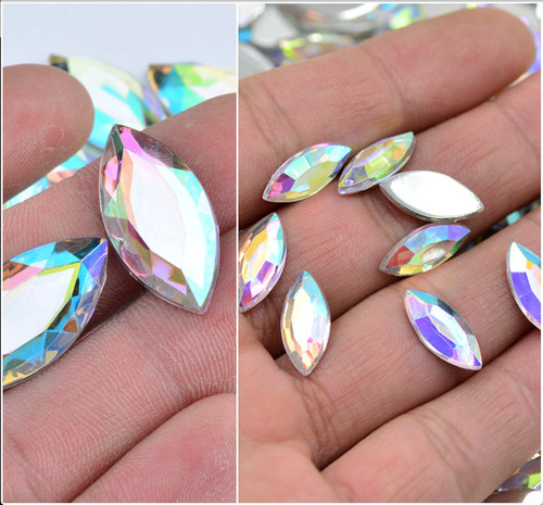 50x flat back rhinestone - back,