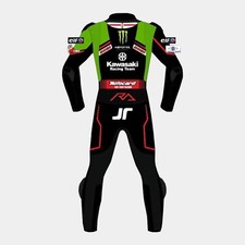 Kawaasaki ninja motorbike leather Racing Suit Cowhide Leather Suit