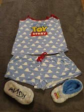 Women's Toy Story Pjs And Slippers Size L 14/16 Slippers Size 6/7