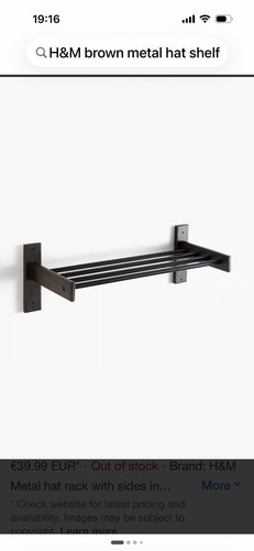Home brown metal hat shelf - h&m,