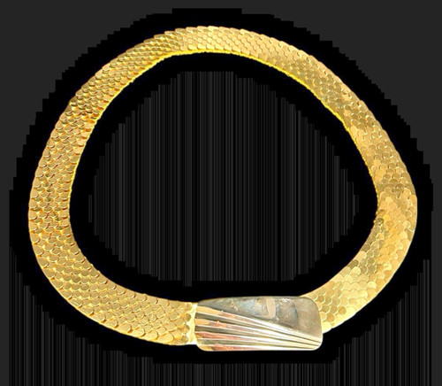 1970s gold tone metal snake - metal,