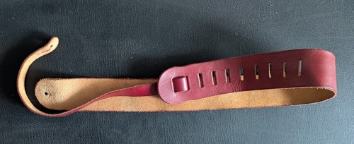 Used leather guitar strap - 3",