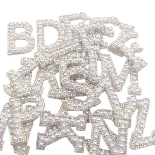 Alphabet pearl ab rhinestone - pearl,