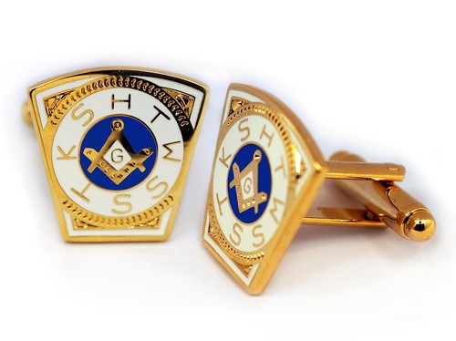 Masonic cufflinks gold tone - masonic,