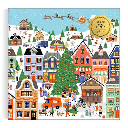 Galison merryville foil jigsaw - galison,