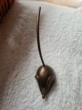 Solid Brass Long Tailed Mouse Ring Holder/Receipt Spike