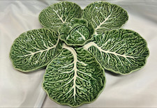 Vintage Bordallo Five section Green Cabbage Serving Dish