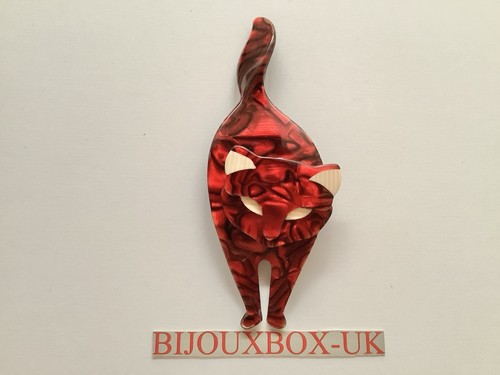 Lea stein bacchus cat brooch - stein,