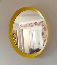 Ikea Langesund Circular Mirror Yellow 50cm VGC