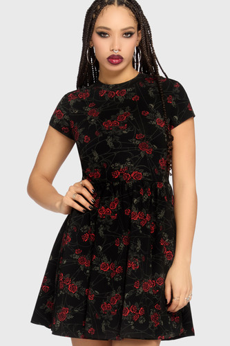 Killstar poisoned rose dress - rose,