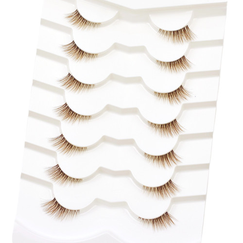 Brown half lashes natural - brown,