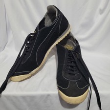 Puma Roma Trainers Mens Size 10 Black Suede Classic Casual Lace Up lightweight