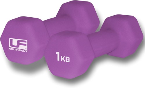 Neoprene covered hex - covered, dumbbells