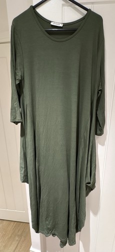 Ladies green long dress with - ladies,