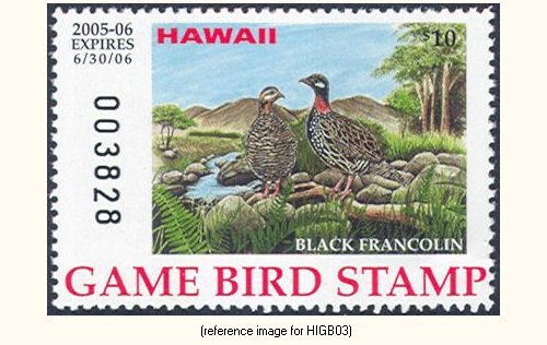 D2k hawaii game bird stamp - hawaii,